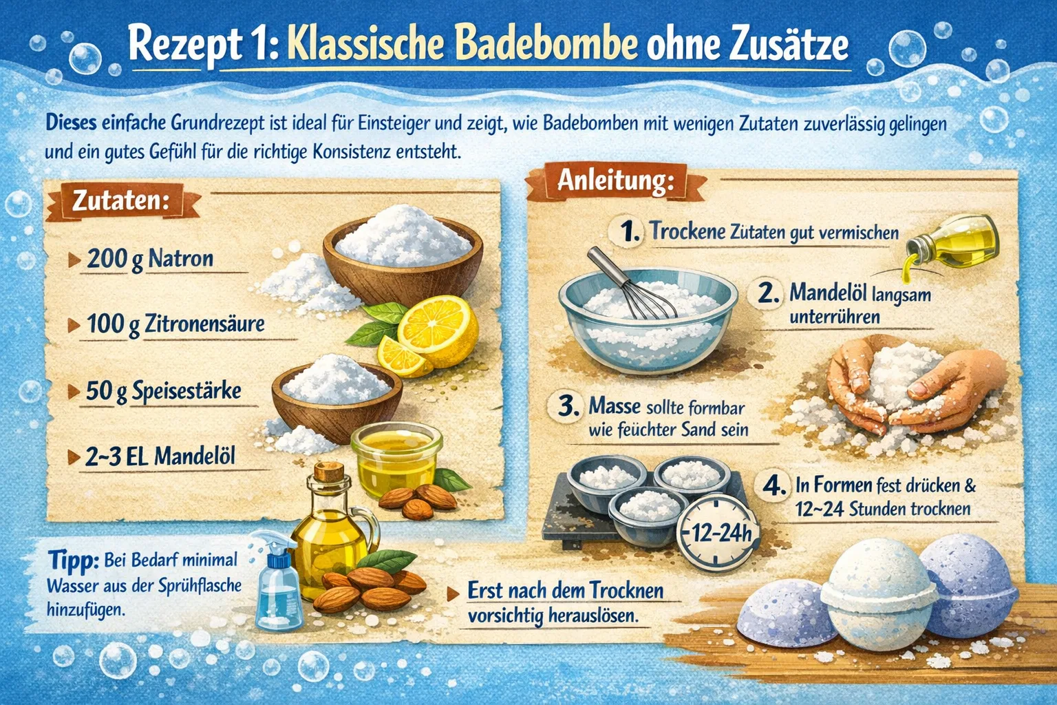 Rezept Badebomben mit ätherischen Ölen